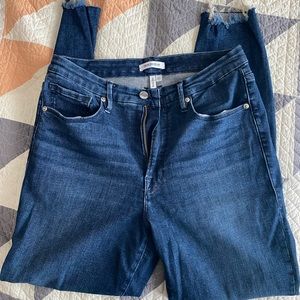 Good American Distressed Cropped Skinny Jeans